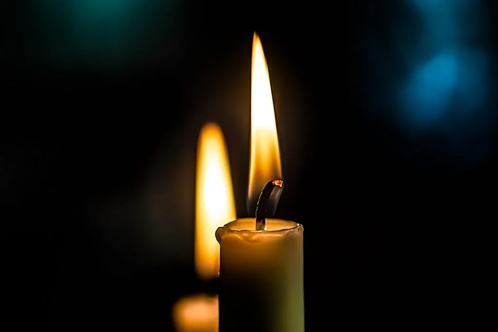 burning candles, candlestick, night